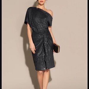 Elegant Black One-Shoulder Dress